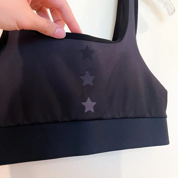 Cor by Ultra Cor Black Star Print Athletic Athleisure Strappy Sports Bra XS - Picture 6 of 6